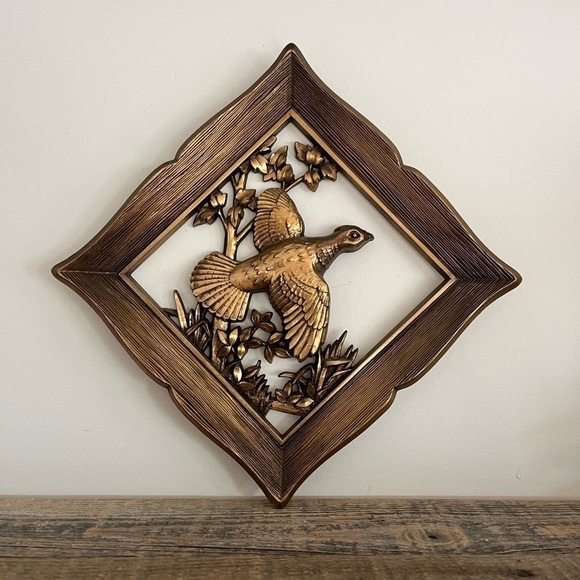 Set of 4 Gold framed pheasant wall art Syrocco - Picture 6 of 9